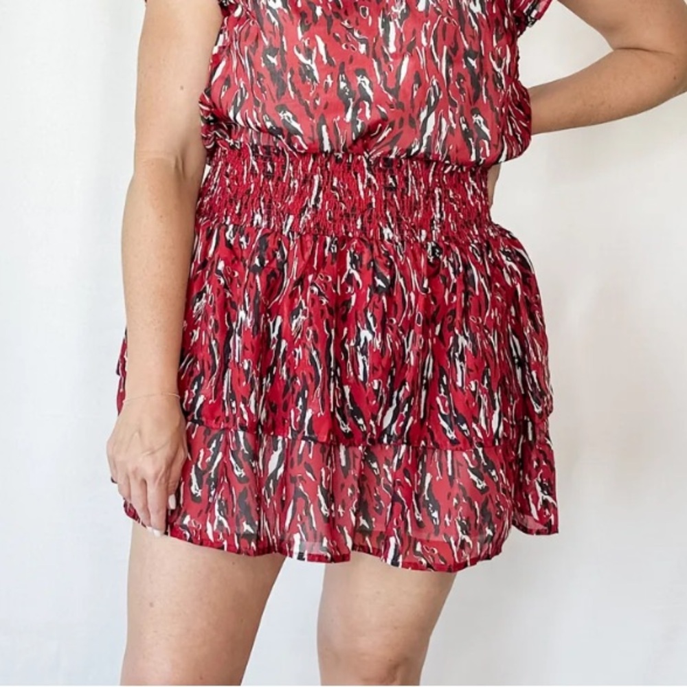 Mary Square Tigertails Skirt Red and Black